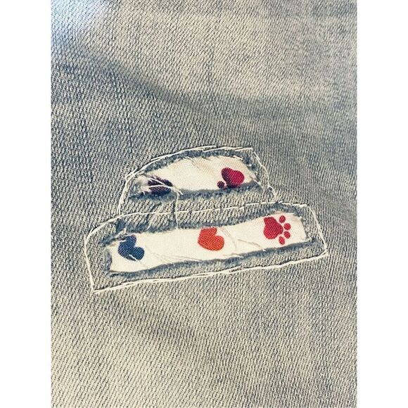 Laurie Felt Daisy Custom 3 Layer Hem Wide Leg Cropped Light Denim Jeans Wm’s Sz - Picture 3 of 6